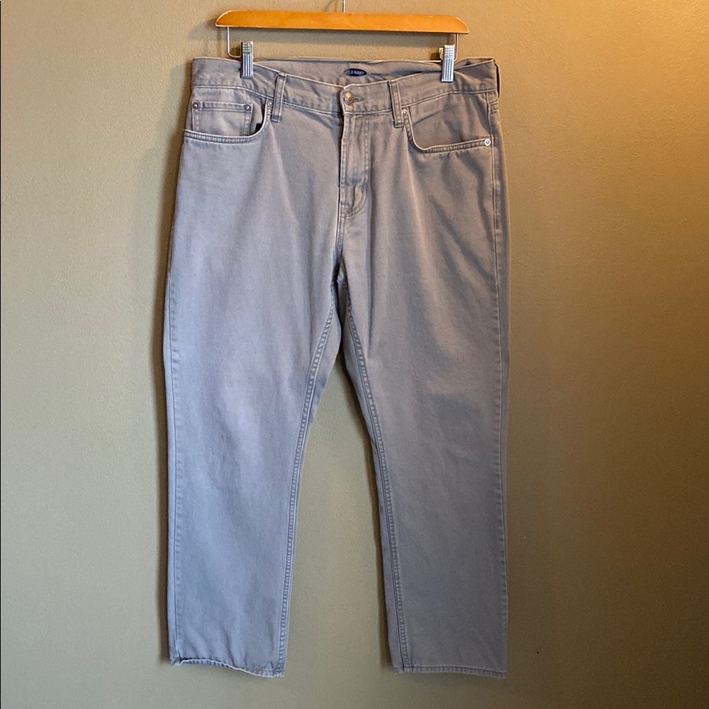 Old Navy Men’s Straight Fit Five-Pocket Pants 34x30 Light Gray